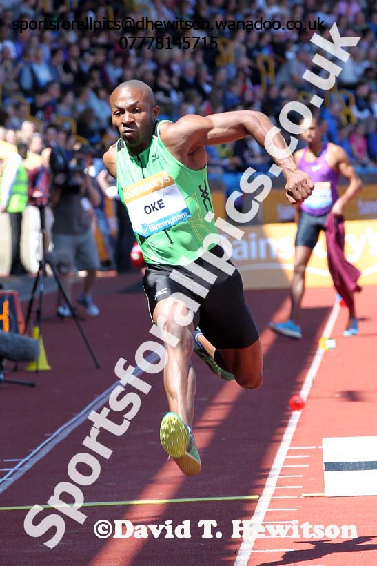 Tosin Oke (NRG) mens triple jump, IAAF Diamond League, Birmingham. Photo: David T. Hewitson/Sports for All Pics